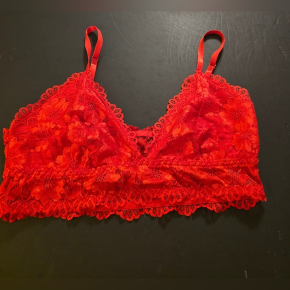 The Unbranded Brand Other - Red Lace Bralette Size 1X